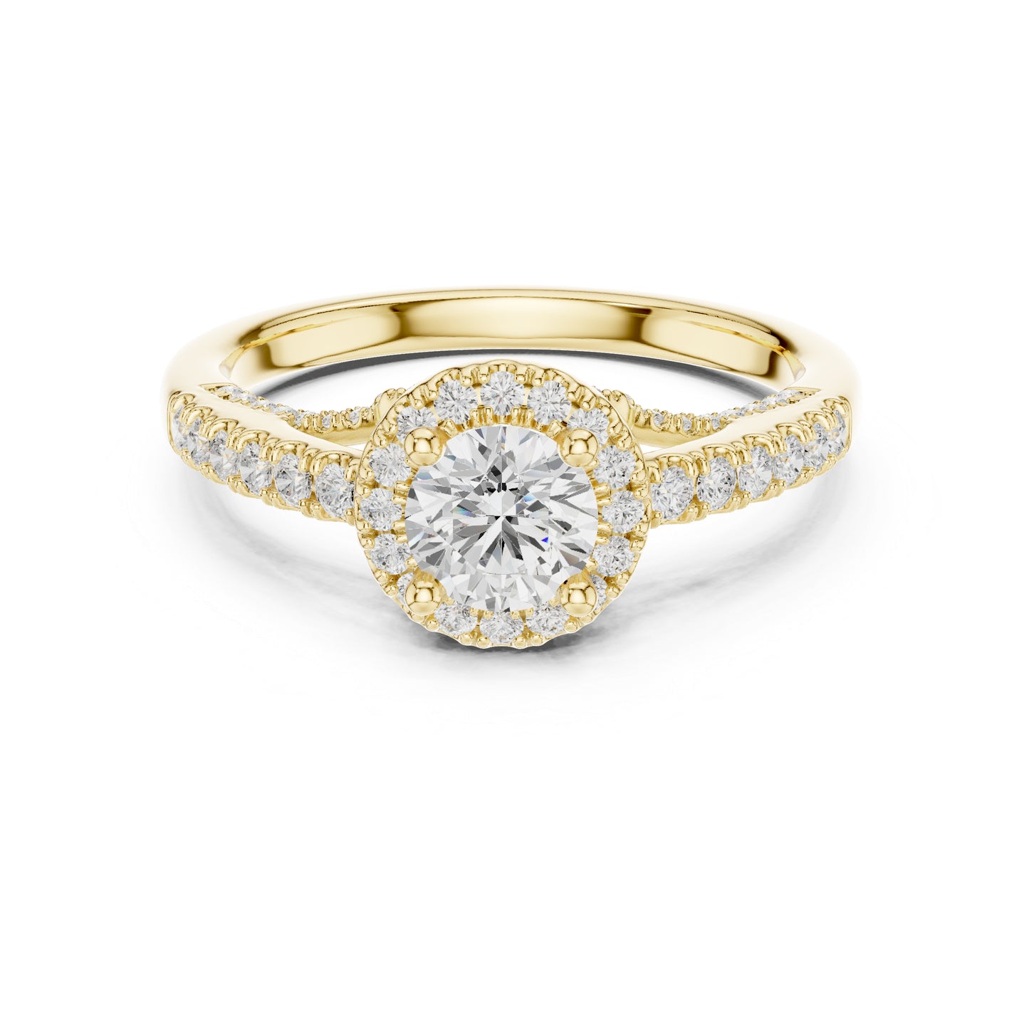 14K Yellow Gold Round Lab-Grown Diamond Ring for Women | Anniversary Gift | Pure Carat