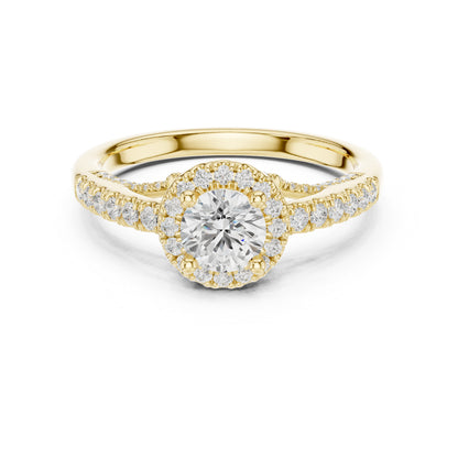 14K Yellow Gold Round Lab-Grown Diamond Ring for Women | Anniversary Gift | Pure Carat