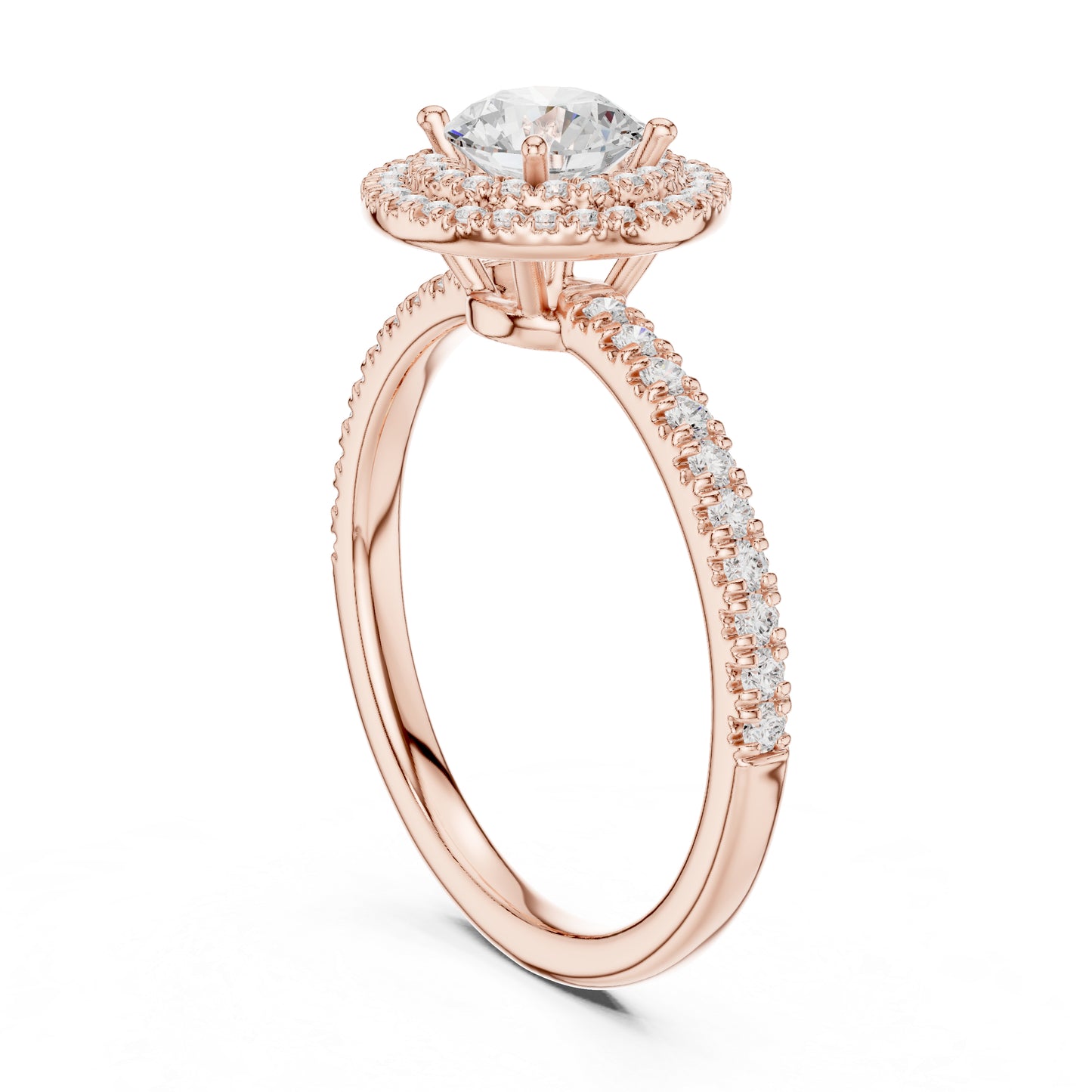 18K Rose Gold Round Lab-Grown Diamond Party Wear Ring for Women | Pure Carat