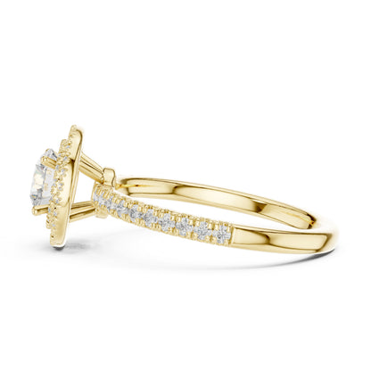 18K Rose Gold Round Lab-Grown Diamond Party Wear Ring for Women | Pure Carat