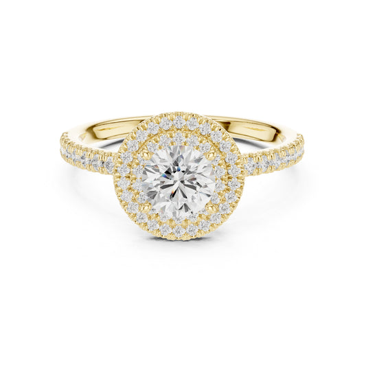 18K Rose Gold Round Lab-Grown Diamond Party Wear Ring for Women | Pure Carat
