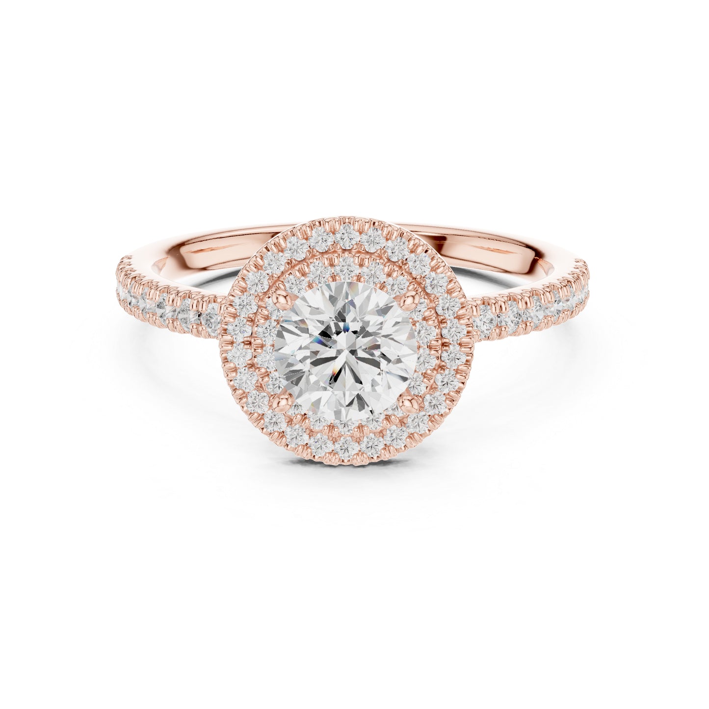 18K Rose Gold Round Lab-Grown Diamond Party Wear Ring for Women | Pure Carat