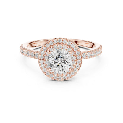 18K Rose Gold Round Lab-Grown Diamond Party Wear Ring for Women | Pure Carat