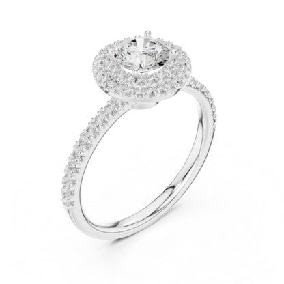 18K Rose Gold Round Lab-Grown Diamond Party Wear Ring for Women | Pure Carat
