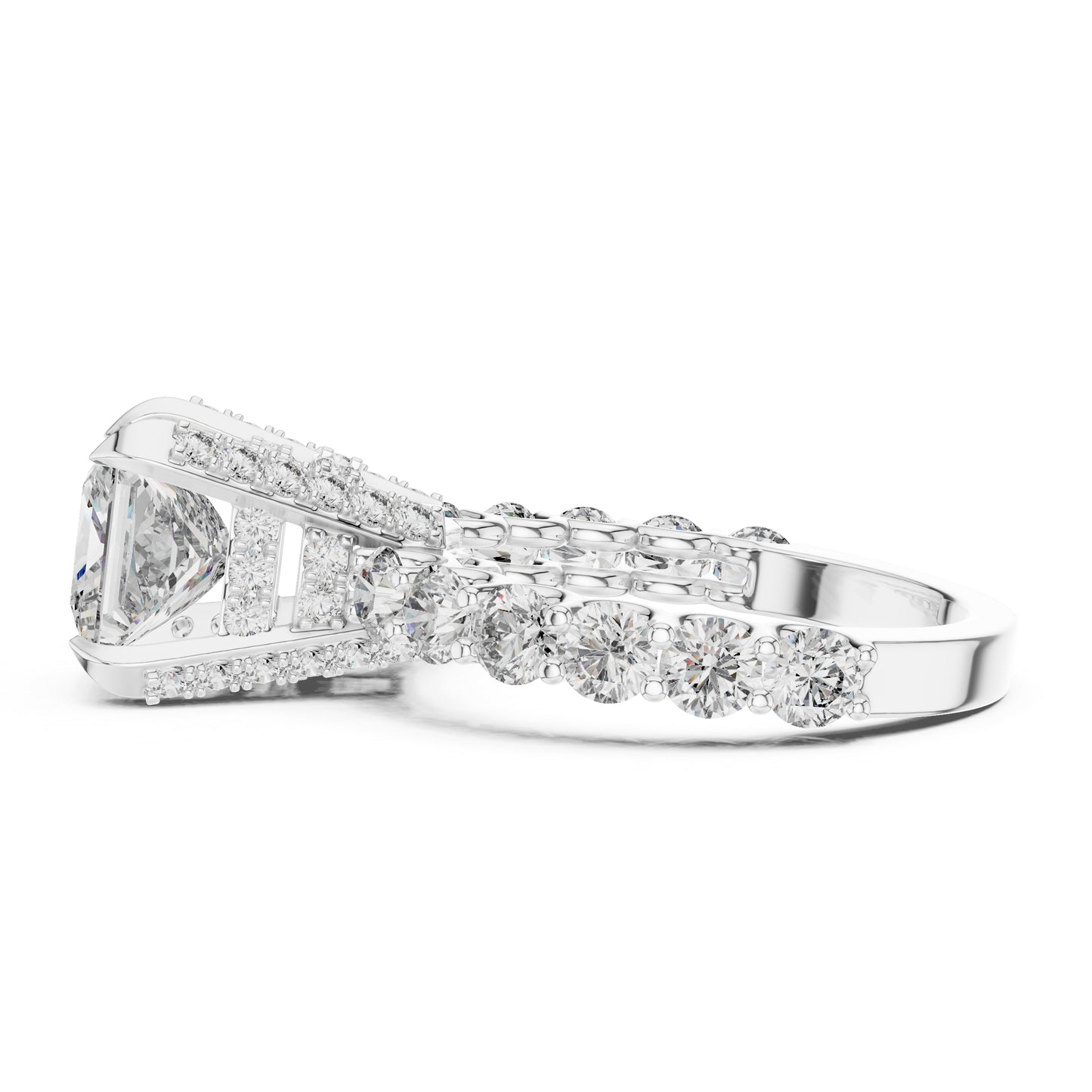 Princess & Round Lab-Grown Diamond Ring in 14K Rose Gold – Pure Carat