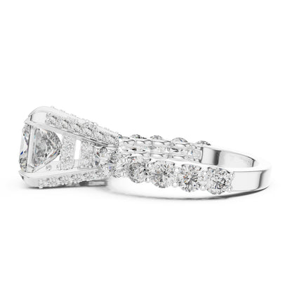 Princess & Round Lab-Grown Diamond Ring in 14K Rose Gold – Pure Carat