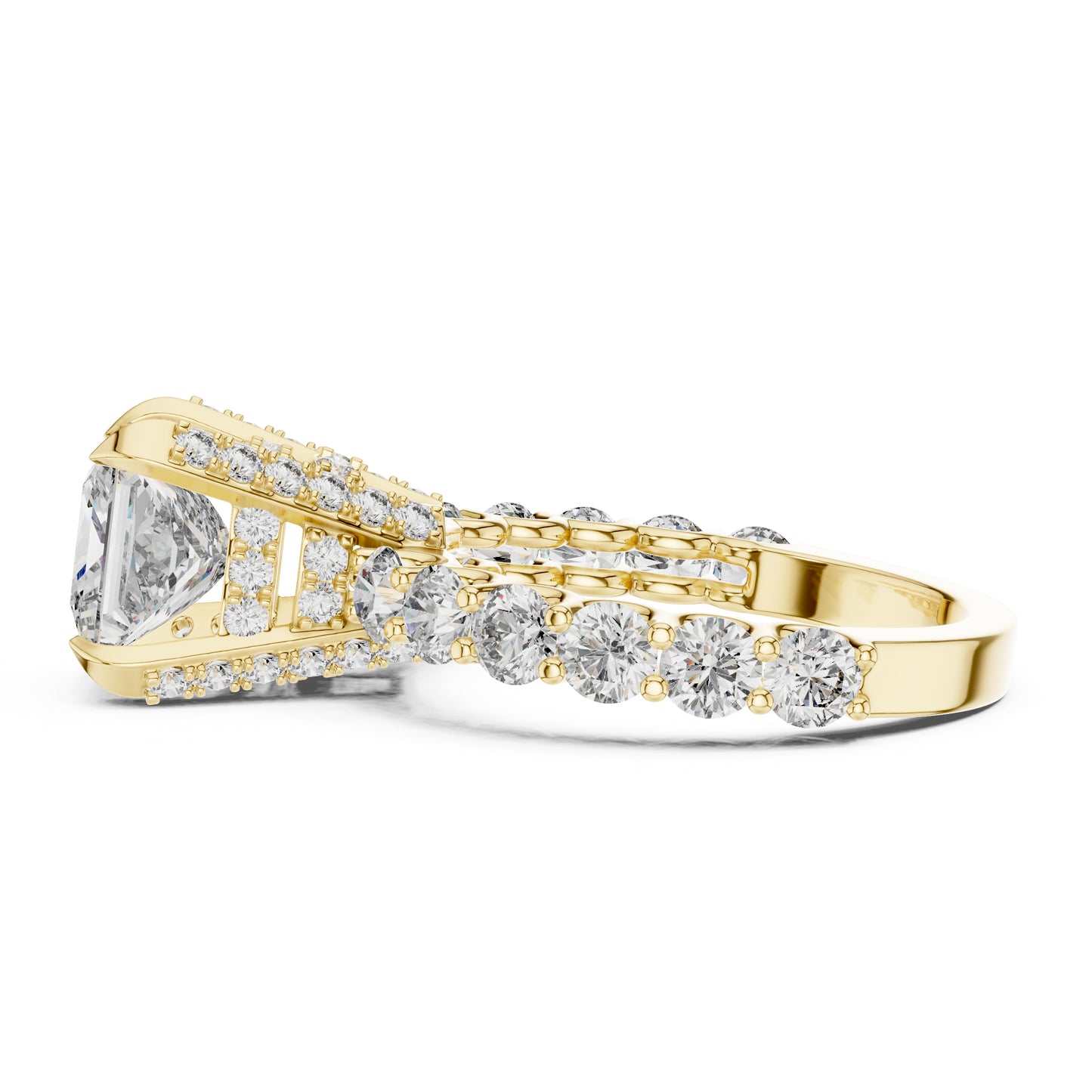 Princess & Round Lab-Grown Diamond Ring in 14K Rose Gold – Pure Carat