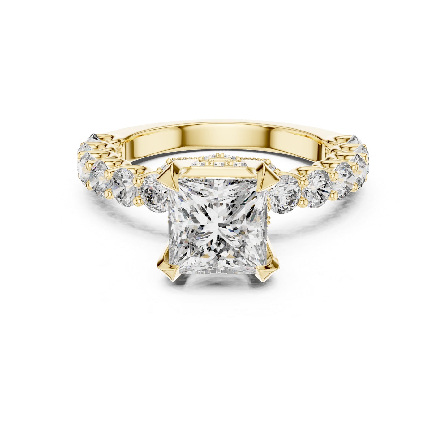Princess & Round Lab-Grown Diamond Ring in 14K Rose Gold – Pure Carat