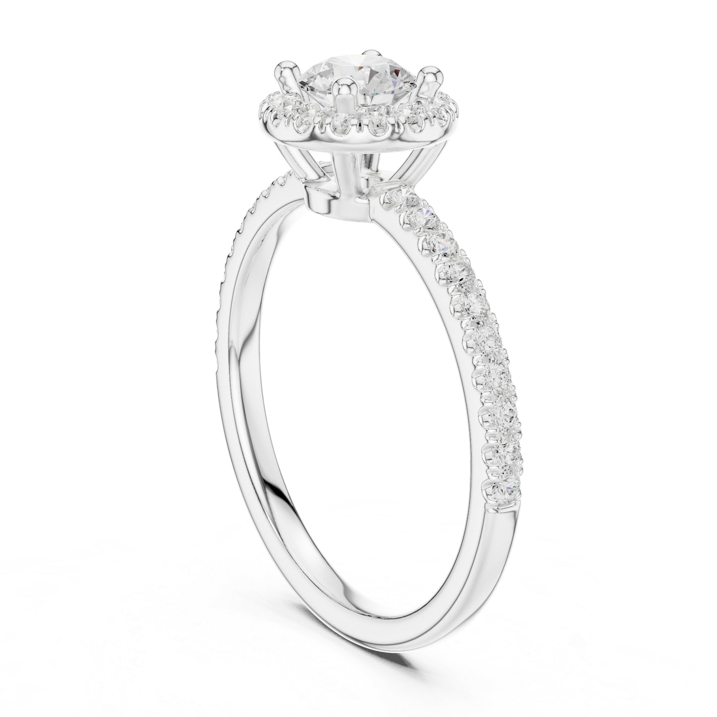 14K White Gold Round Lab-Grown Diamond Office Wear Ring for Women | Pure Carat