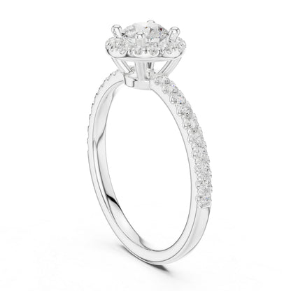14K White Gold Round Lab-Grown Diamond Office Wear Ring for Women | Pure Carat