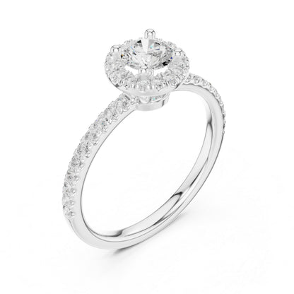 14K White Gold Round Lab-Grown Diamond Office Wear Ring for Women | Pure Carat