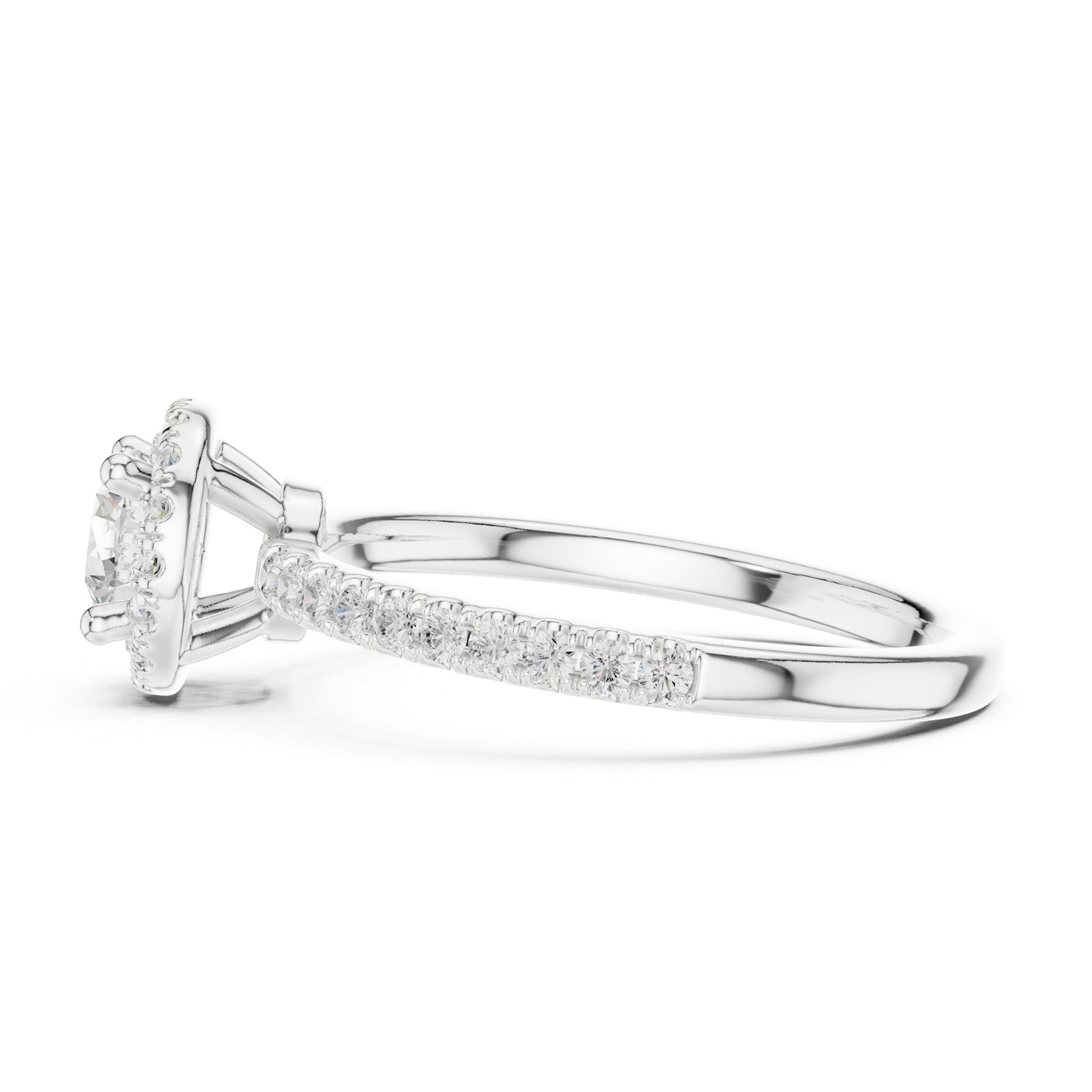 14K White Gold Round Lab-Grown Diamond Office Wear Ring for Women | Pure Carat
