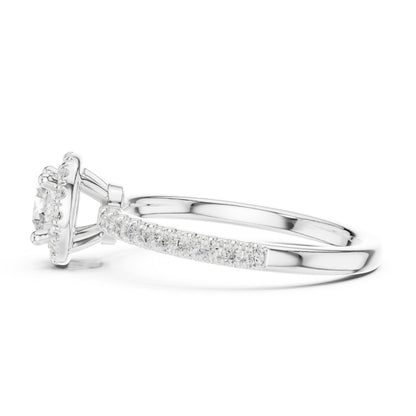 14K White Gold Round Lab-Grown Diamond Office Wear Ring for Women | Pure Carat