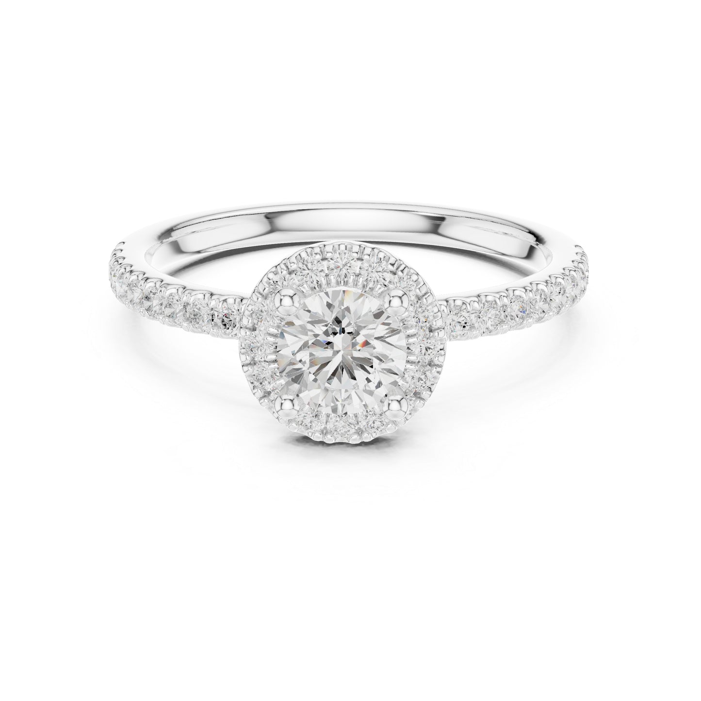 14K White Gold Round Lab-Grown Diamond Office Wear Ring for Women | Pure Carat
