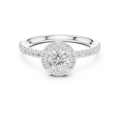 14K White Gold Round Lab-Grown Diamond Office Wear Ring for Women | Pure Carat