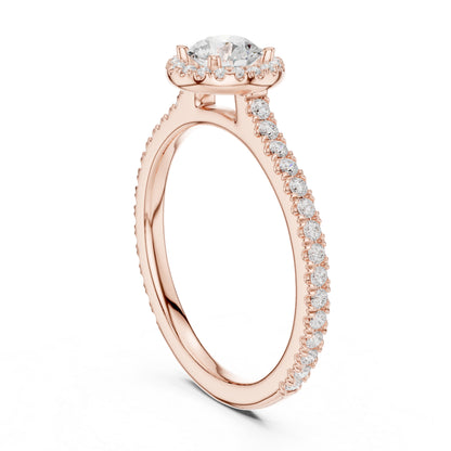 14K Yellow Gold Round Lab-Grown Diamond Bridal Drop Ring for Women | Pure Carat
