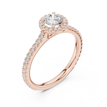 14K Yellow Gold Round Lab-Grown Diamond Bridal Drop Ring for Women | Pure Carat