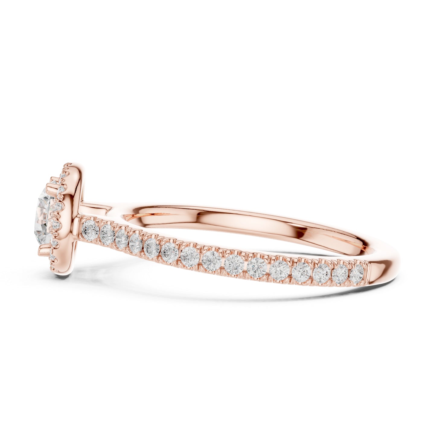 14K Yellow Gold Round Lab-Grown Diamond Bridal Drop Ring for Women | Pure Carat
