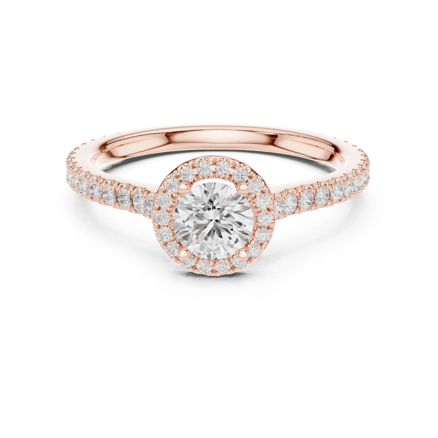 14K Yellow Gold Round Lab-Grown Diamond Bridal Drop Ring for Women | Pure Carat