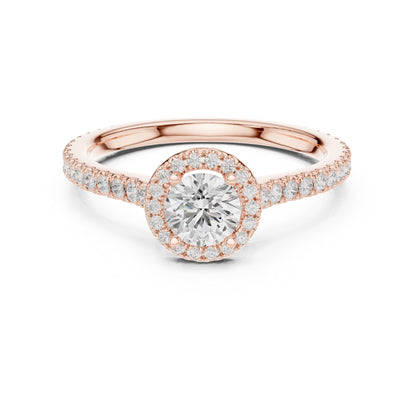 14K Yellow Gold Round Lab-Grown Diamond Bridal Drop Ring for Women | Pure Carat