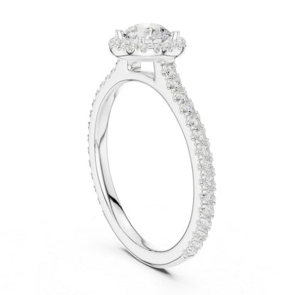 14K Yellow Gold Round Lab-Grown Diamond Bridal Drop Ring for Women | Pure Carat