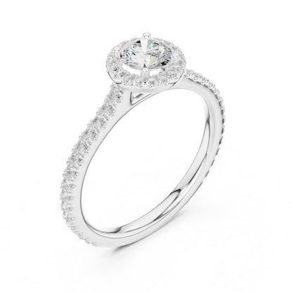 14K Yellow Gold Round Lab-Grown Diamond Bridal Drop Ring for Women | Pure Carat