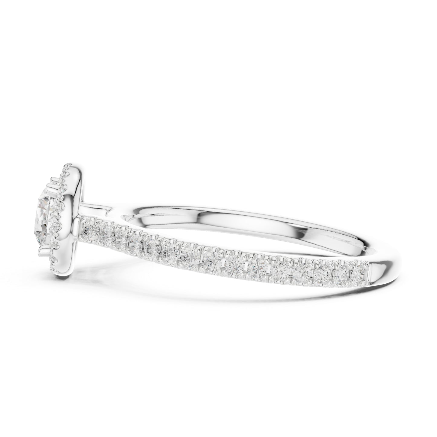 14K Yellow Gold Round Lab-Grown Diamond Bridal Drop Ring for Women | Pure Carat