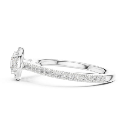14K Yellow Gold Round Lab-Grown Diamond Bridal Drop Ring for Women | Pure Carat