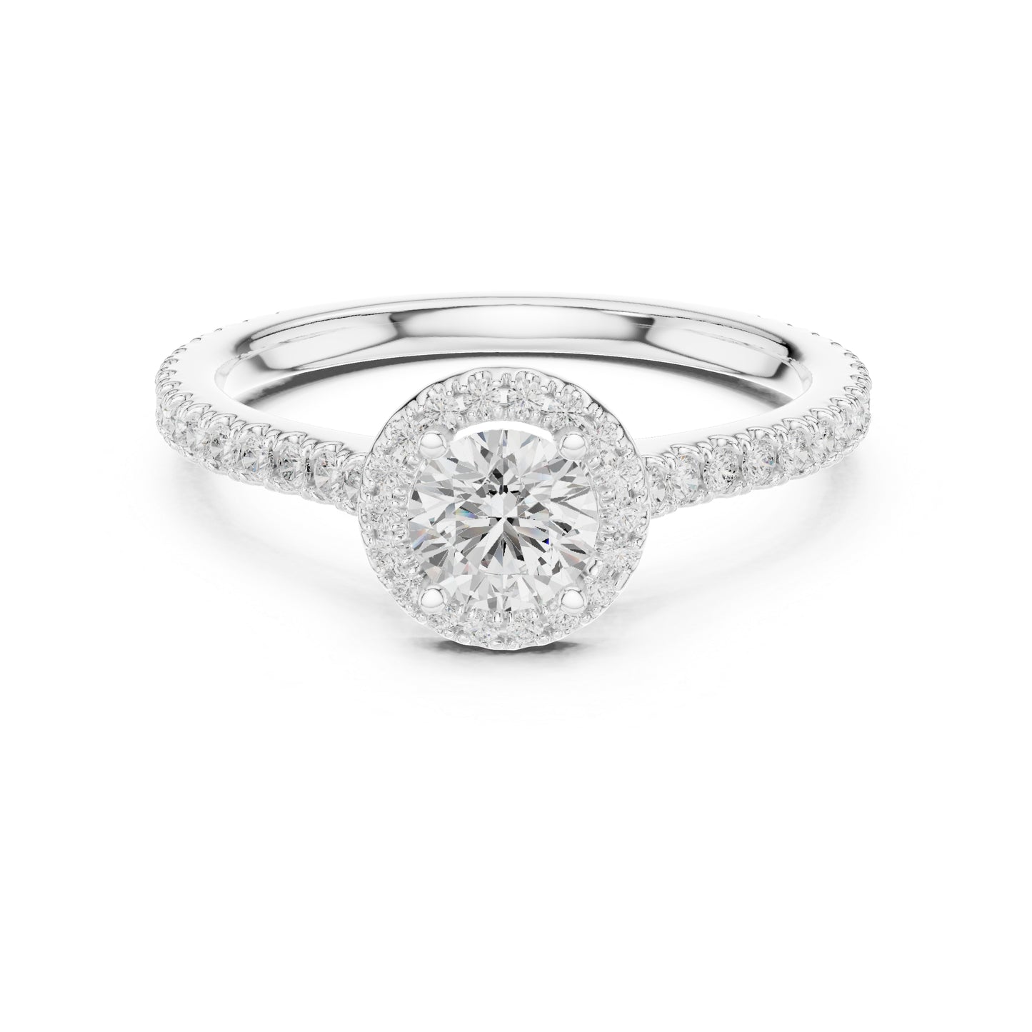 14K Yellow Gold Round Lab-Grown Diamond Bridal Drop Ring for Women | Pure Carat
