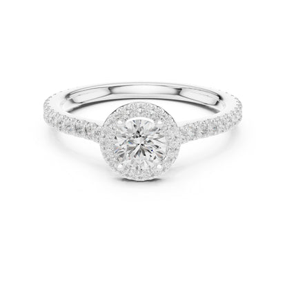 14K Yellow Gold Round Lab-Grown Diamond Bridal Drop Ring for Women | Pure Carat