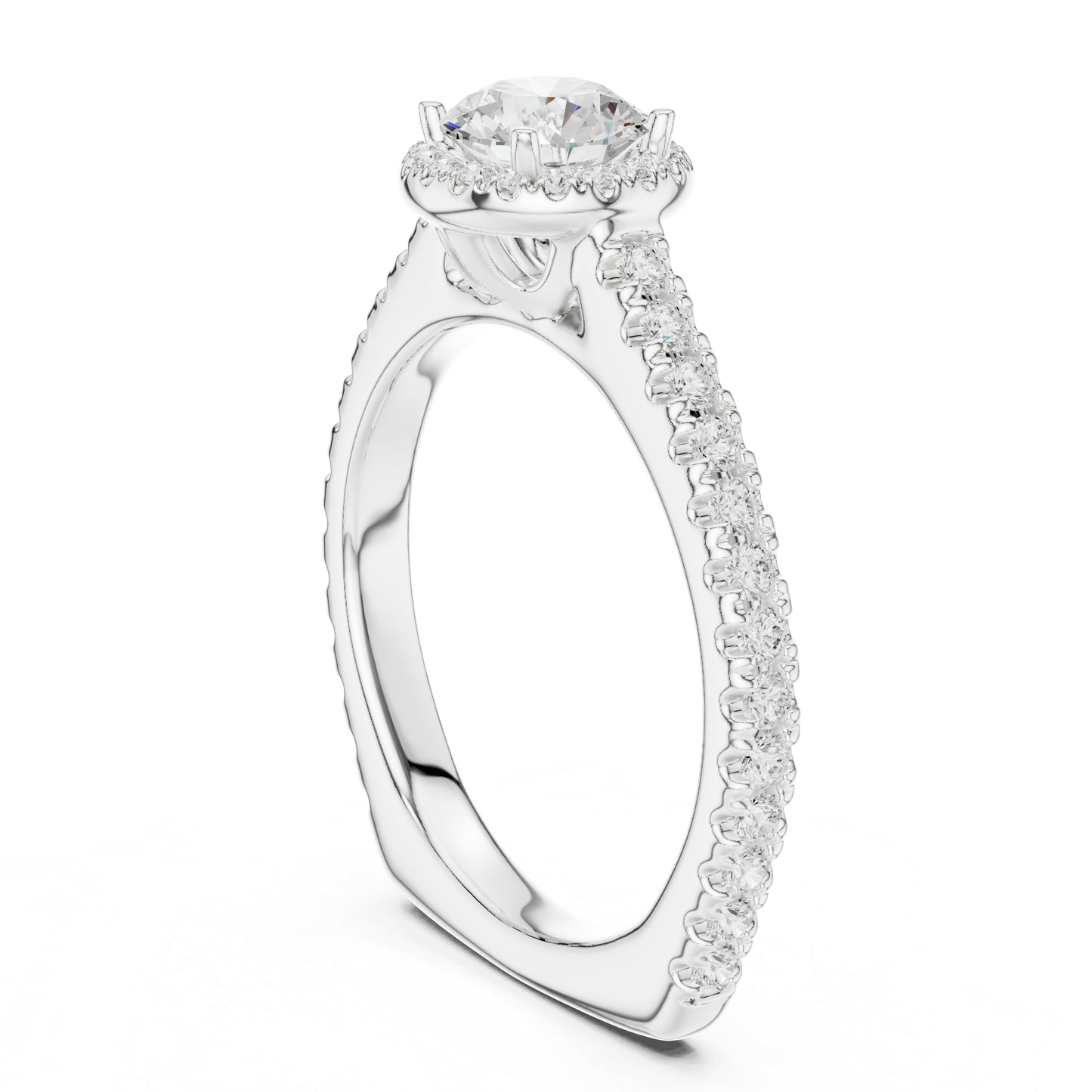 18K White Gold Round Lab-Grown Diamond Anniversary Gift Ring for Women | Pure Carat