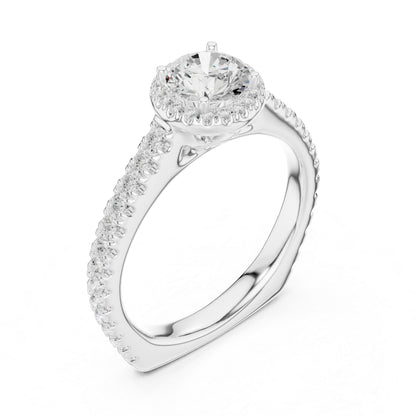 18K White Gold Round Lab-Grown Diamond Anniversary Gift Ring for Women | Pure Carat