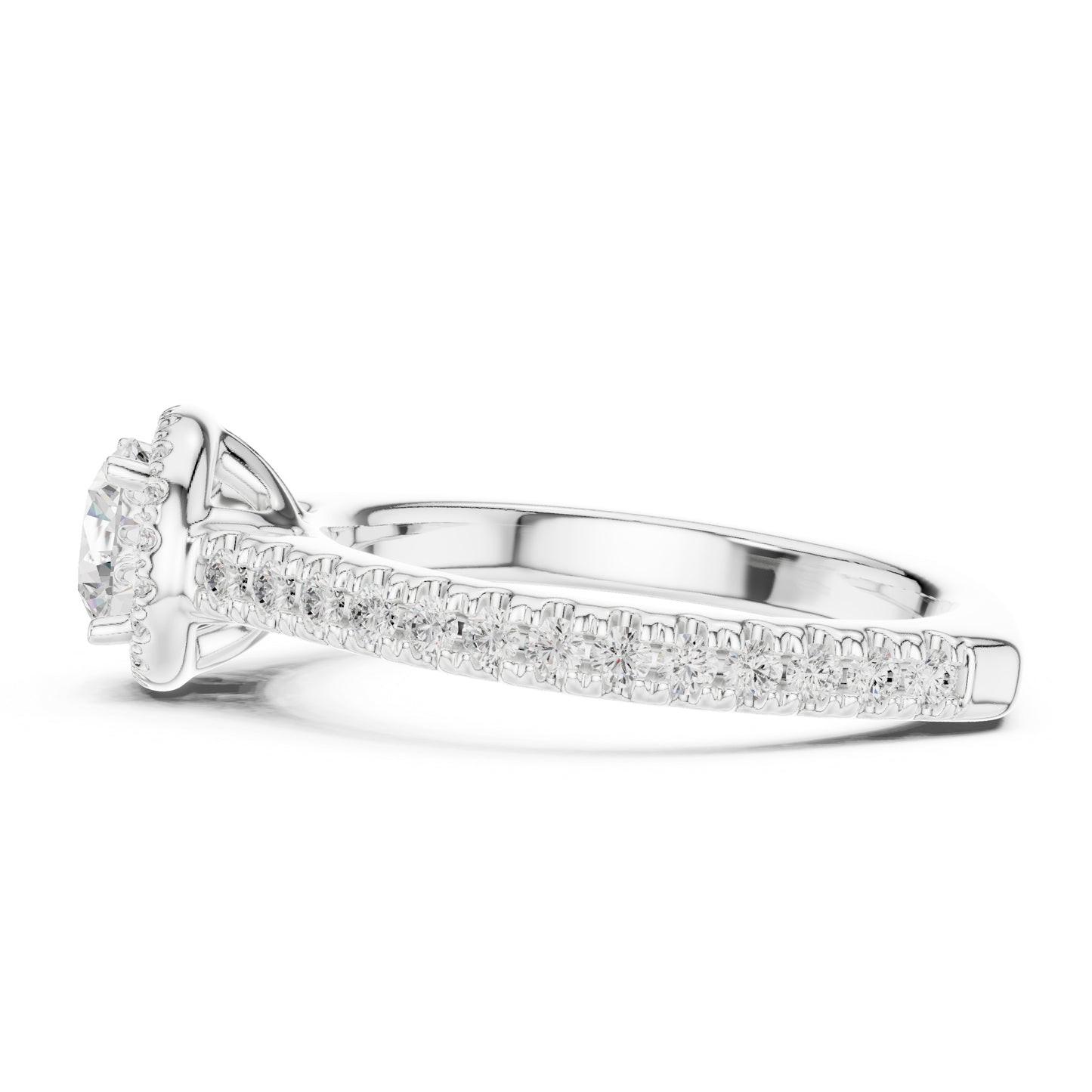 18K White Gold Round Lab-Grown Diamond Anniversary Gift Ring for Women | Pure Carat