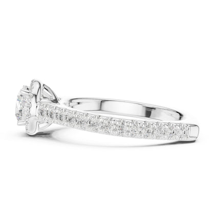 18K White Gold Round Lab-Grown Diamond Anniversary Gift Ring for Women | Pure Carat
