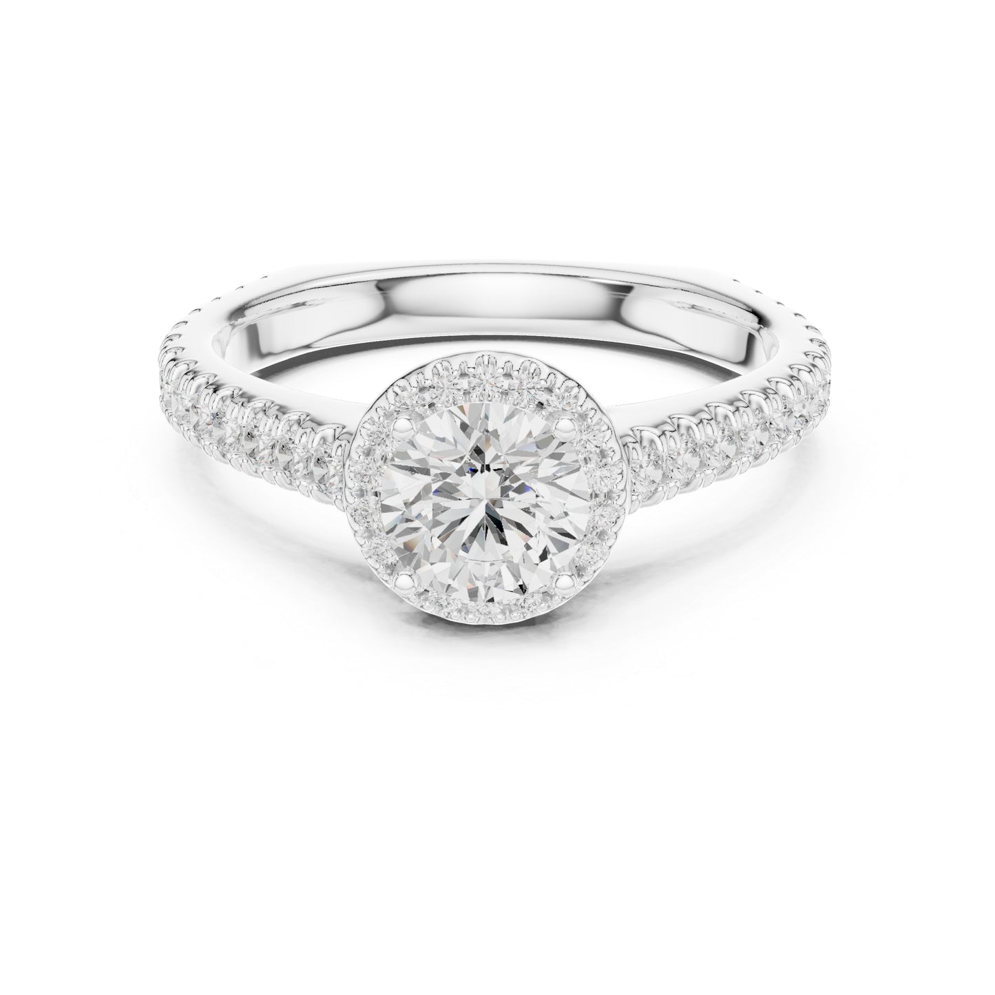 18K White Gold Round Lab-Grown Diamond Anniversary Gift Ring for Women | Pure Carat