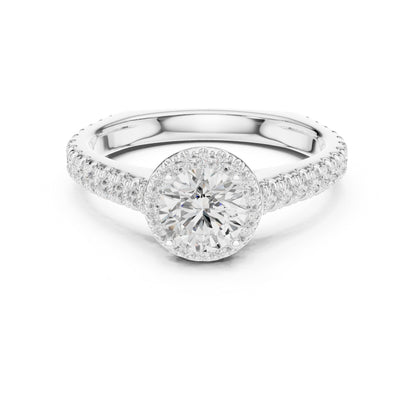 18K White Gold Round Lab-Grown Diamond Anniversary Gift Ring for Women | Pure Carat