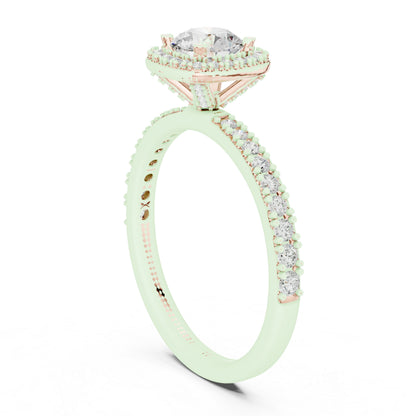 14K Yellow Gold Round Lab-Grown Diamond Bridal Drop Ring for Women | Pure Carat