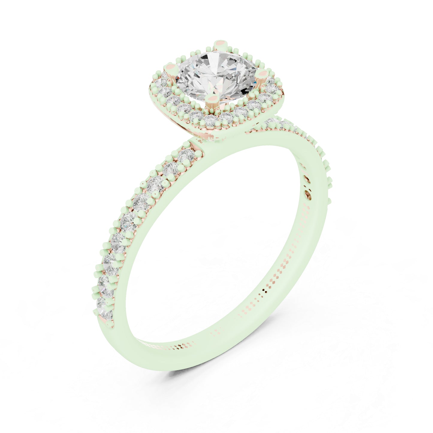 14K Yellow Gold Round Lab-Grown Diamond Bridal Drop Ring for Women | Pure Carat