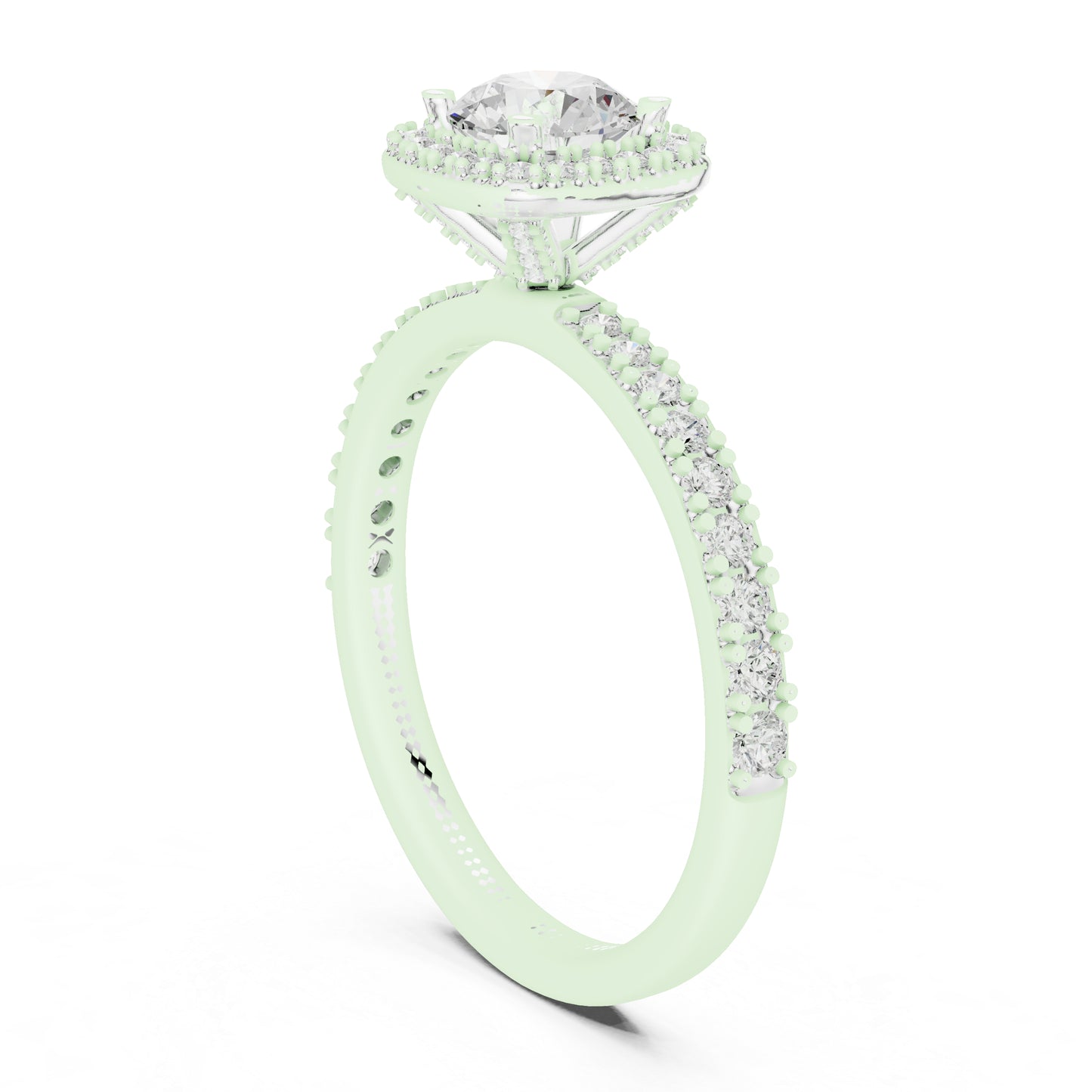14K Yellow Gold Round Lab-Grown Diamond Bridal Drop Ring for Women | Pure Carat