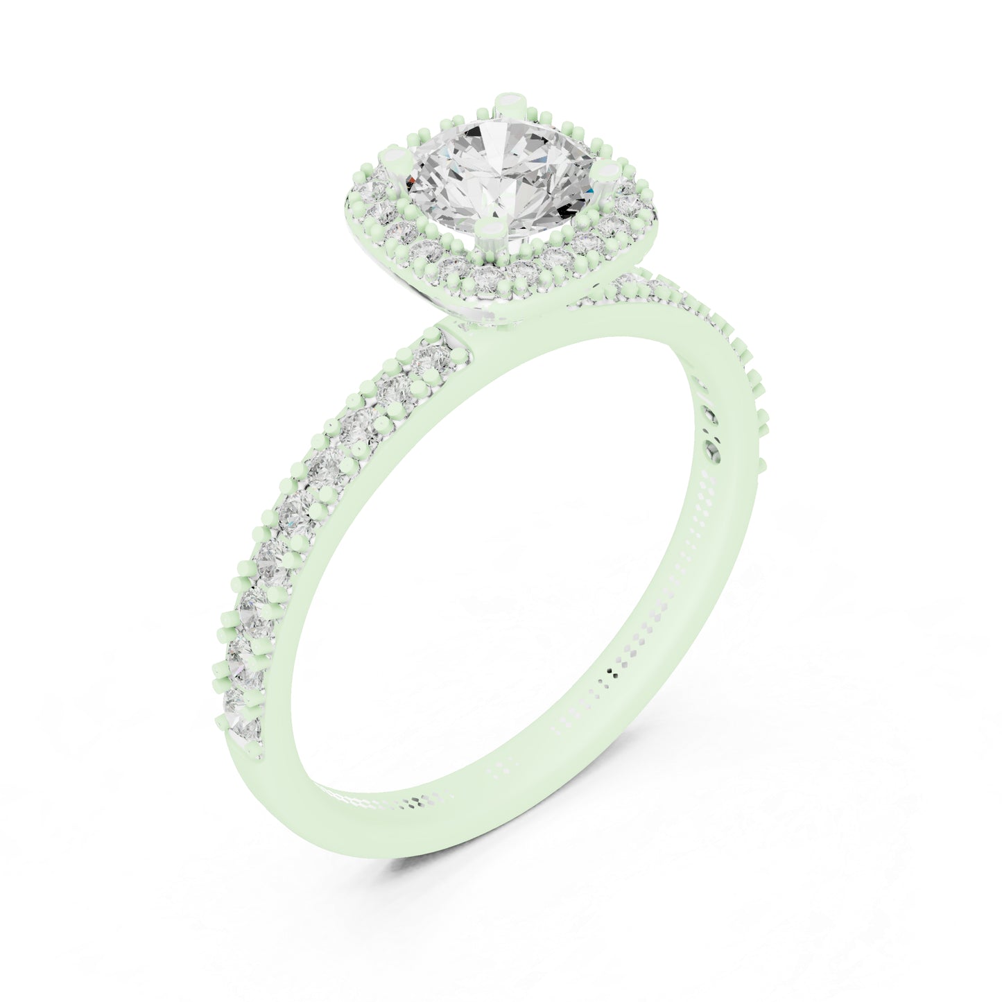 14K Yellow Gold Round Lab-Grown Diamond Bridal Drop Ring for Women | Pure Carat