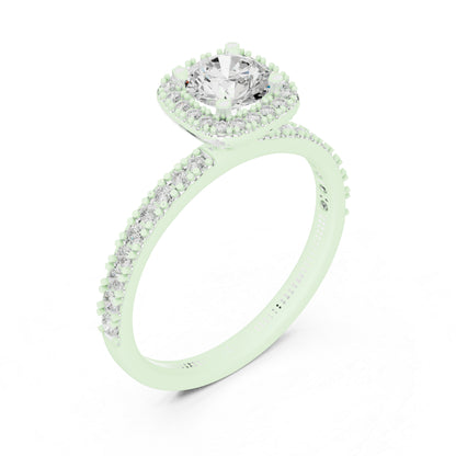 14K Yellow Gold Round Lab-Grown Diamond Bridal Drop Ring for Women | Pure Carat
