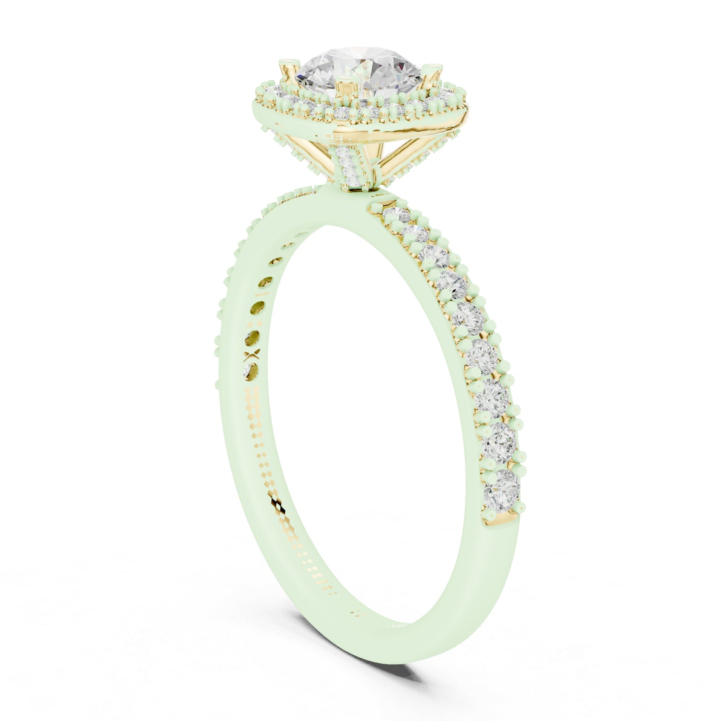 14K Yellow Gold Round Lab-Grown Diamond Bridal Drop Ring for Women | Pure Carat