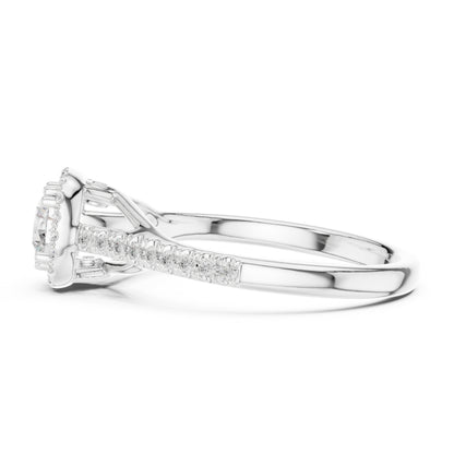18K White Gold Round Lab-Grown Diamond Anniversary Gift Ring for Women | Pure Carat
