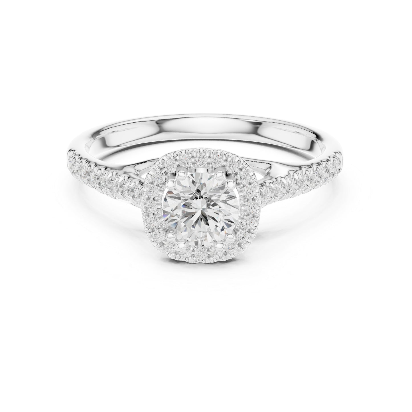 18K White Gold Round Lab-Grown Diamond Anniversary Gift Ring for Women | Pure Carat