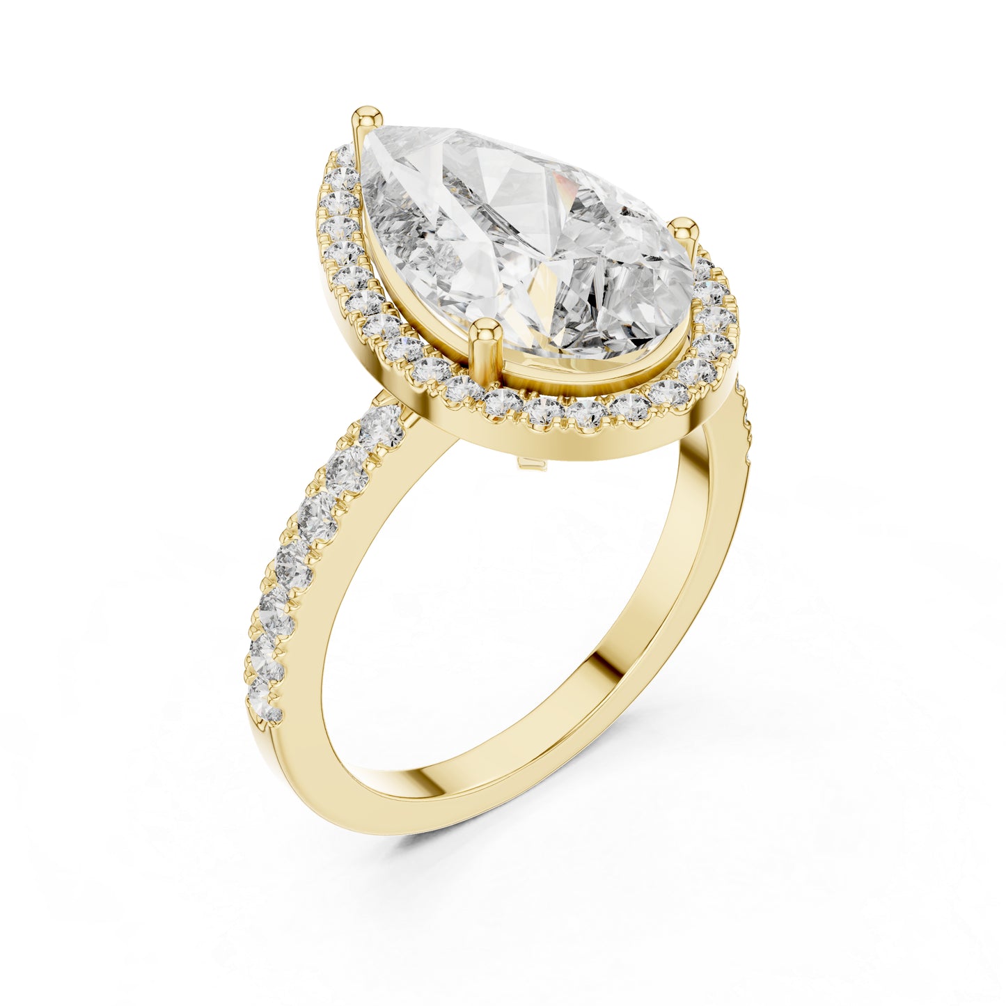 14K Rose Gold Pear & Round Lab-Grown Diamond Stud Ring for Women – Pure Carat