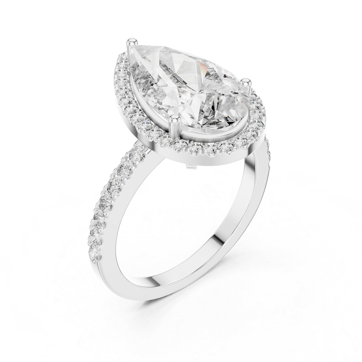 14K Rose Gold Pear & Round Lab-Grown Diamond Stud Ring for Women – Pure Carat
