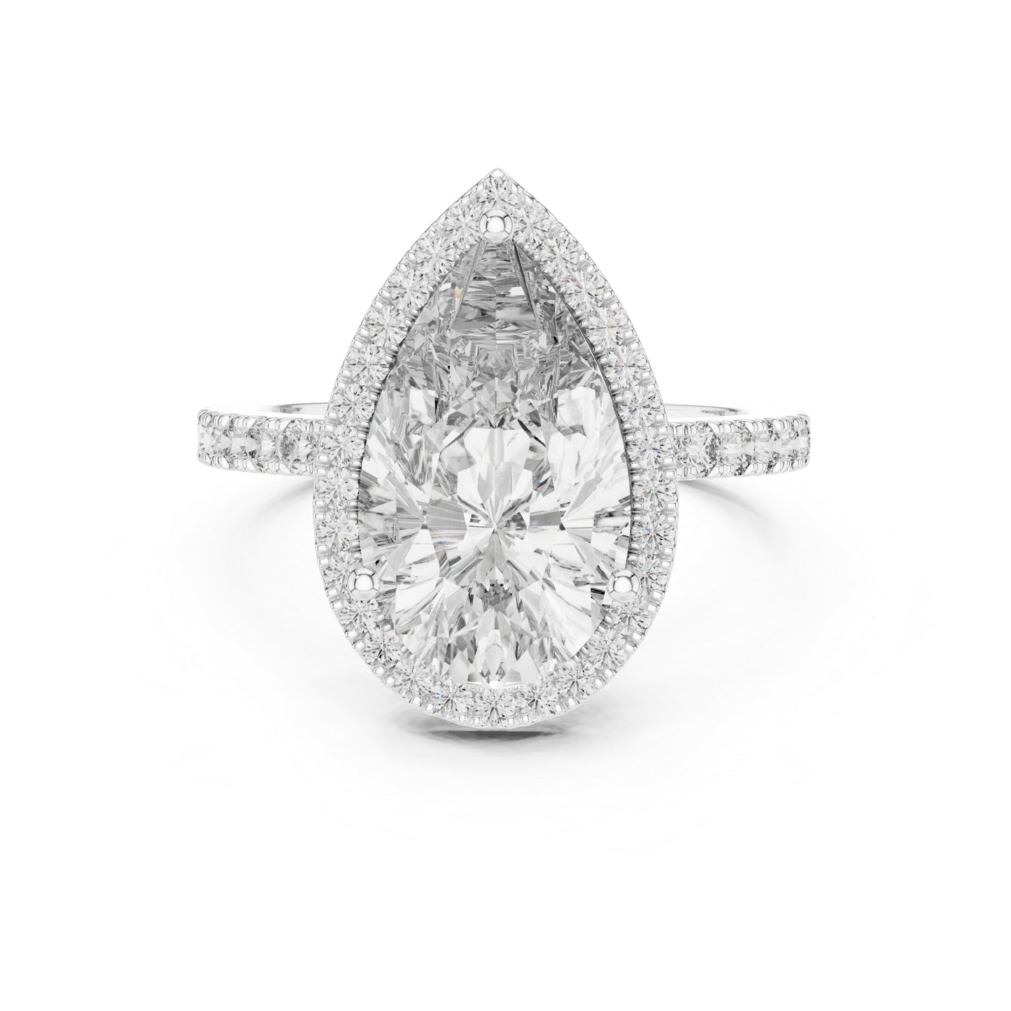 14K Rose Gold Pear & Round Lab-Grown Diamond Stud Ring for Women – Pure Carat