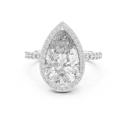 14K Rose Gold Pear & Round Lab-Grown Diamond Stud Ring for Women – Pure Carat