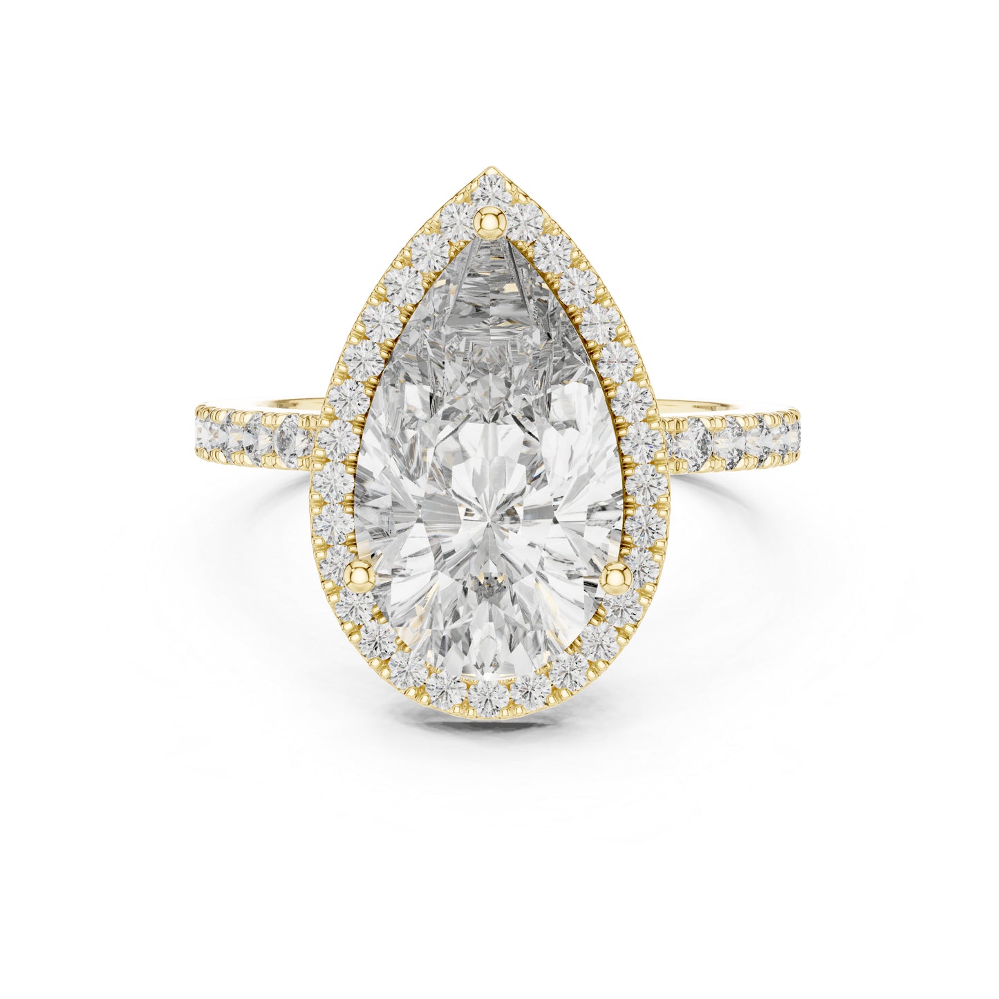 14K Rose Gold Pear & Round Lab-Grown Diamond Stud Ring for Women – Pure Carat
