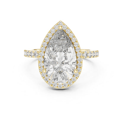 14K Rose Gold Pear & Round Lab-Grown Diamond Stud Ring for Women – Pure Carat